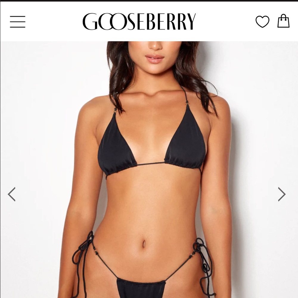 Gooseberry seaside black bikini string top